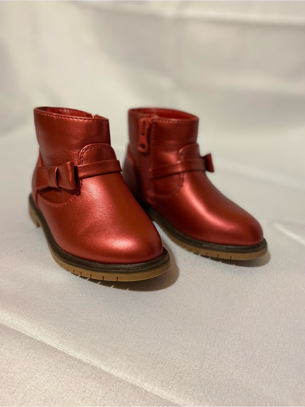 Cat and Jack Toddler Girls Harmony Booties in Metallic Red